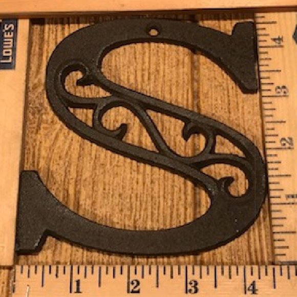 Cast Iron Letter "S" 4 5/8"tall Ornate Raw Cast Iron Ready for Paint 0184-0557-S - Picture 2 of 16